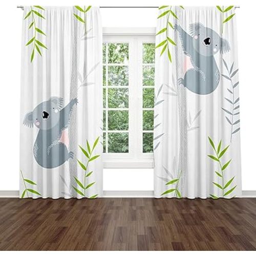Cute Koalas Window Drapes Curtain Tropical Koalas Trees Character Animal Australia Baby Bear Rod Pocket Drapes Curtain for Living Room Home Decor 26x84 Inches 2 Panels