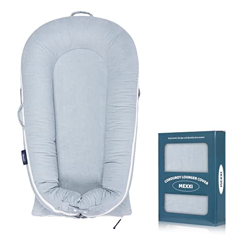 Corduroy Baby Nest Cover for Dockatot Deluxe+ Docks | MEXXI Hypoallergenic Cotton Newbon Lounger Cover (Cover Only) (Alice Blue)