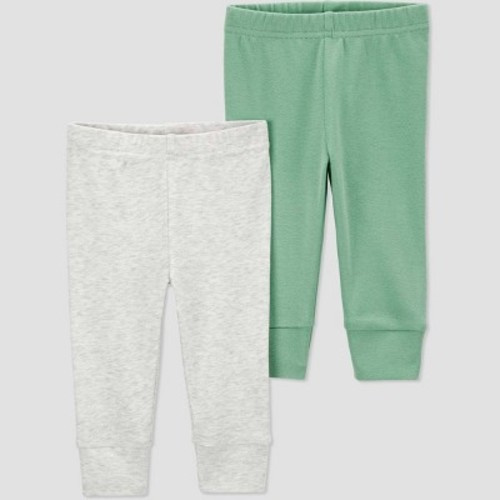 Carter's Just One You® Baby Boys' 2pk Pants - Gray/Green Newborn