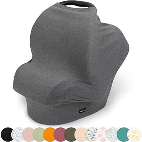 Breathable Nursing Cover Up and Car Seat Cover for Babies Simka Rose - Breastfeeding Cover for Baby Boy & Girl - Adjustable Stretchy Infant Carseat Canopy Carrier Cover for Summer - Must Have Registry