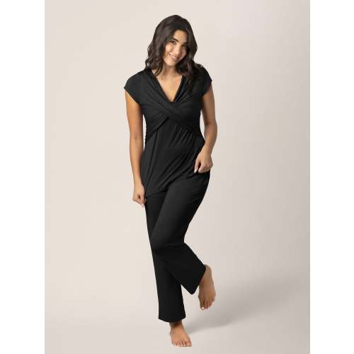 Davy Maternity & Nursing Pajama Set | Black - Kindred Bravely