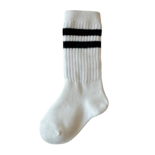 Tube Socks, White/Black Stripe