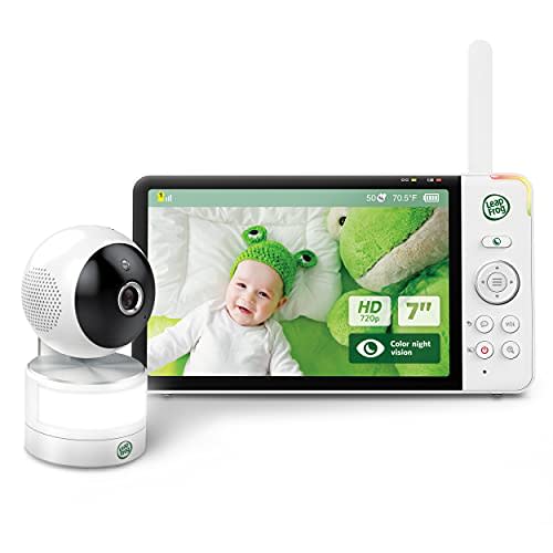 LeapFrog LF920HD Baby Monitor with Camera and Audio, 7" HD LCD Display, Color Day&Night Vision, 360 Pan-tilt, 8XZoom, Night Light, Temp & Humidity Sensor, Up to 1000ft, Secure Transmission No WiFi