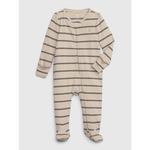 Baby Brannan Bear Footed One-Piece in anchorage cream, size: 0-3 M