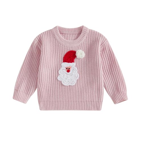 Amnnchya Christmas Baby Girl Boy Outfit Santa Claus Long Sleeve Knit Sweater Toddler Infant Newborn Sweatshirt Pullover