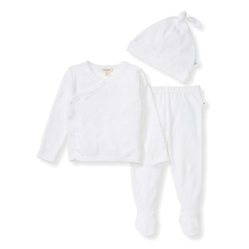 Organic Raised Terry Bee Take Me Home 3 Piece Set Cloud (Newborn)