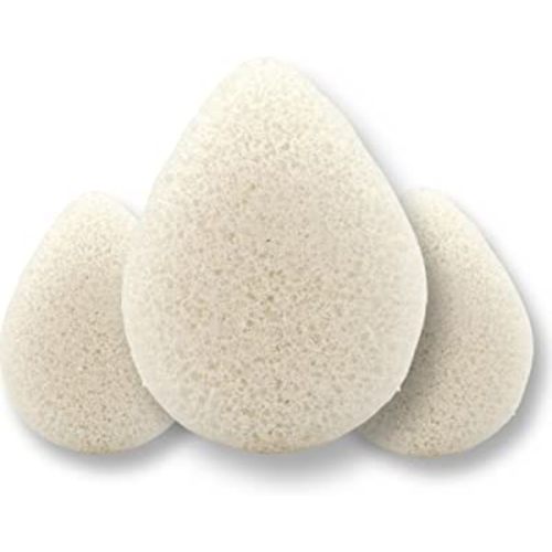Natural Konjac Baby Bath Sponge for Bathing, Konjac Sponges for Infants, Newborns, Toddlers, Kids & Baby Loofah, Great for Sensitive Skin, Eco-Friendly Safe Plant-Based, for Boys & Girls (White 3ct)