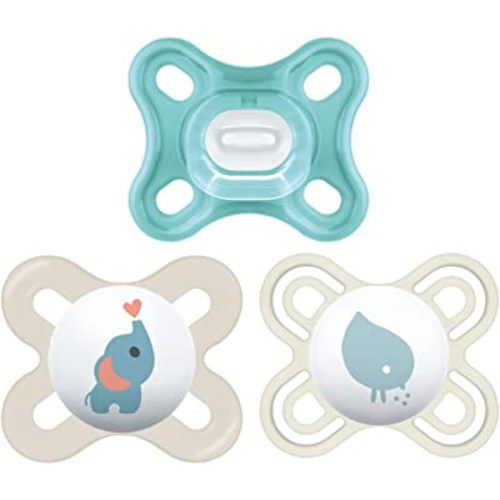 MAM Pacifier Newborn Variety Pack (1 Comfort, 1 Perfect Start, 1 Newborn Original Start) Best Pacifier for Breastfed Babies, 0-3 Months, Unisex, 3-Pack