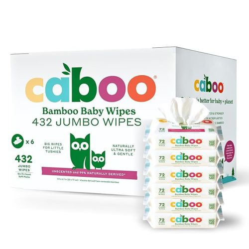 Caboo Tree Free Baby Wipes, Eco-Friendly Naturally Derived Baby Wipes for Sensitive Skin, 6 Resealable Peel Tab Travel Packs, 72 Wipes Per Pack, Total of 432 Wipes - 432 Count (Pack of 6)