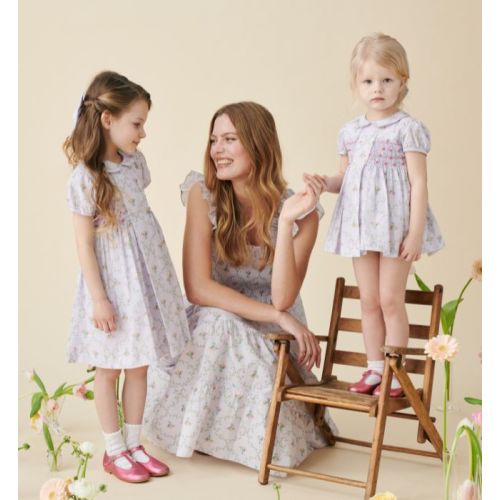Lilac Trellis Arcadia Baby Girl Hand-Smocked Set | Baby Outfits | La Coqueta Kids