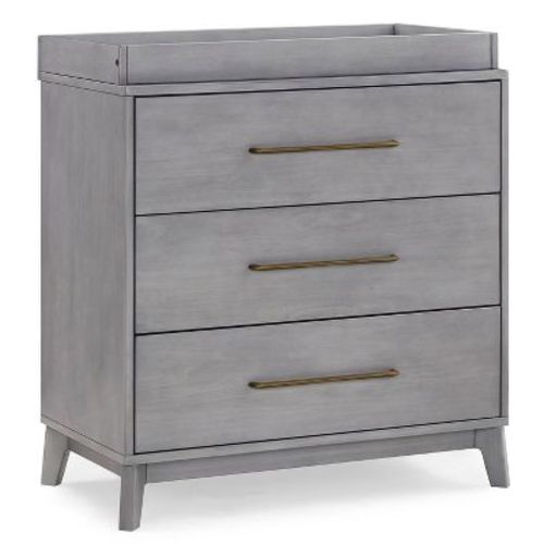 Delta Children Spencer 3 Drawer Dresser with Changing Topper, Color: Steel Gray