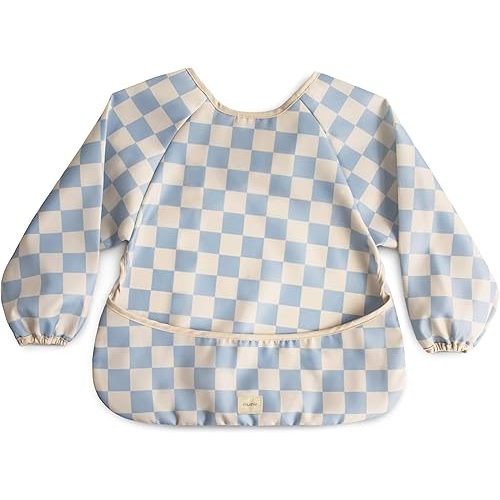 mushie Long Sleeve Baby Bib | Mess Free & Waterproof Fabric for Toddlers | Adjustable Fit for Ages 6-24 Months