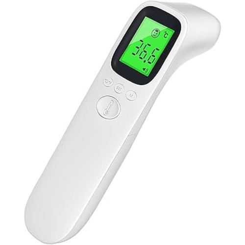 Infrared Touchless Baby Thermometer, Non-Contact Forehead Thermometer for Adults & Babies, 1-Second Reading with LCD Screen & Fever Alarm, 32 Memory Recall, Hygienic Design (Batteries Not Included)