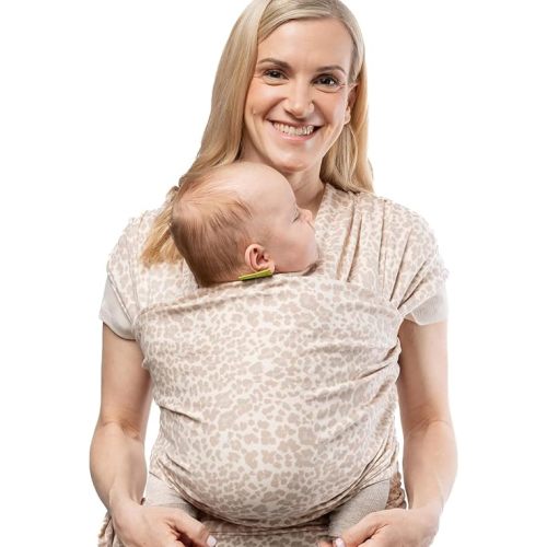 Boba Baby Wrap Carrier - Original Baby Carrier Wrap Sling for Newborns - Baby Wearing Essentials - Newborn Wrap Swaddle Holder, Newborn to Toddler Infant Sling (Sand Leopard)