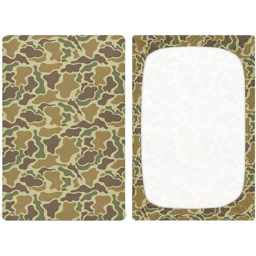 Vintage Duck Hunter Baby Crib Sheets for Boys Girls, Breathable Soft Fitted Crib Playard Sheets Baby Mattress Sheet, S 39x27x5in - Small - Color01