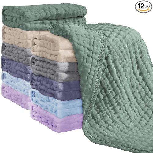 Looxii Muslin Burp Cloths 100% Cotton (Multicolor)