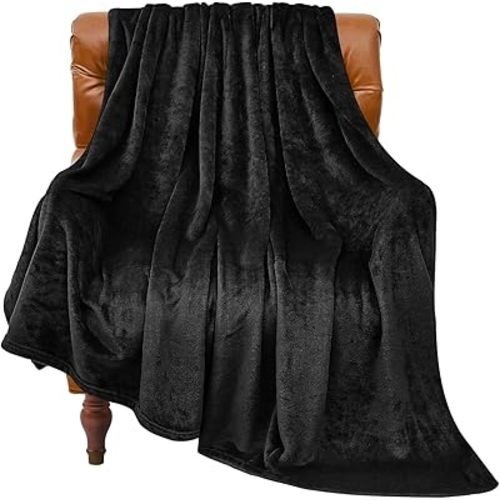BEDELITE Fleece Blanket Black Throw Blanket for Couch & Bed, Luxury Plush Cozy Fuzzy Blanket 50" x 70", Super Soft Warm Lightweight Fall Throw Blanket for Travel Camping