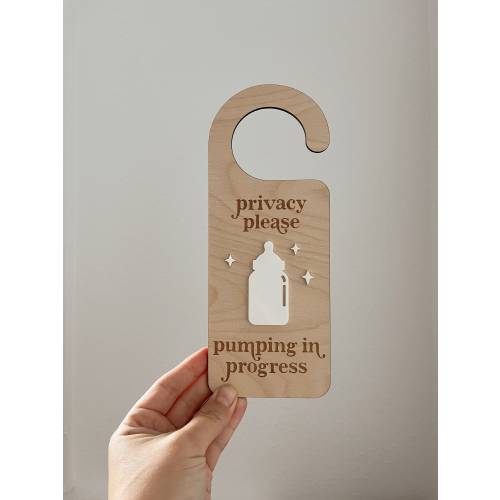 Pumping in Progress Door Hanger | Pumping Privacy Door Hanger | Breastfeeding Sign | Breast Pump | Privacy Please | Nursing Sign |