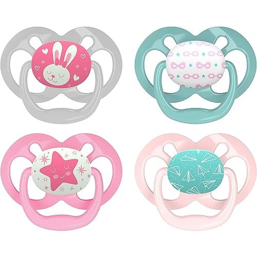 Dr. Brown's Advantage Pacifiers, Stage 2, Pink, 6 -18 Month Old, 4 Count