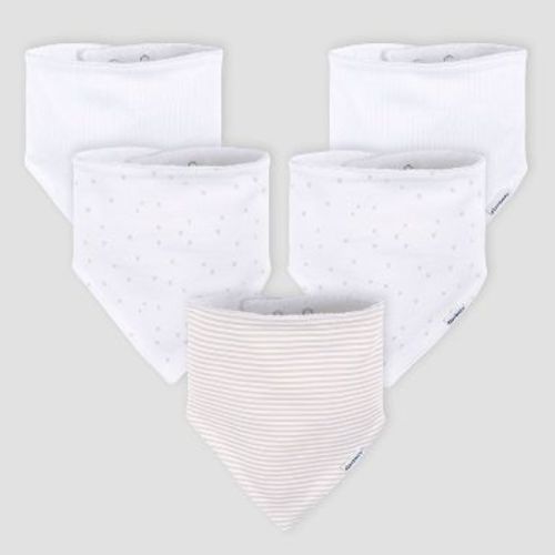 Gerber Baby 5pk Bandana Bib - White