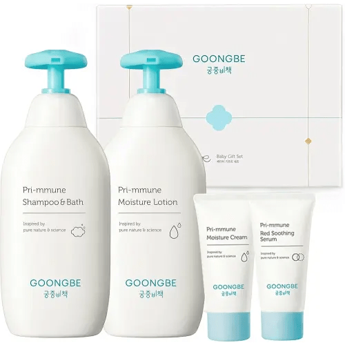 Baby Skin Care Gift Set - Korean Baby Skincare & Bath Time Essentials - Shampoo & Bath, Moisutre Lotion, Cream - Hydrating & Nourishing, 4 Items
