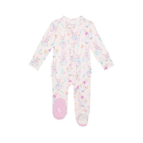 Clementine Bunny Print Fitted Footie Pajamas