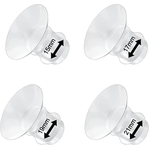 Flange Insert 4PC 15/17/19/21mm for Momcozy S12 pro/S9 pro/S9/S10/S12/Medela/Tsrete/Spectra/Bellababy etc 24mm Wearable Breast Pump, Reduce 24mm Tunnel Down to Other Correct Size