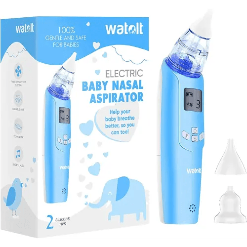 Baby Nasal Aspirator - Electric Nose Suction for Baby - Automatic Booger Sucker for Infants - Battery Powered Snot Mucus Remover for Kids Toddlers