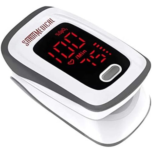 Fingertip Pulse Oximeter, Blood Oxygen Saturation Monitor (SpO2) with Pulse Rate Measurements and Pulse Bar Graph, Portable Digital Reading LED Display, Batteries and Carry Case Included