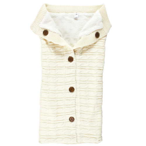 Hudson Baby Sherpa Knitted Baby Lounge Stroller Wrap Sack, Cream