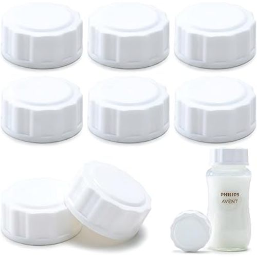 Travel and Storage Bottle Cap Compatible with with Philips Avent Natural & Anti-Colic Baby Bottle, Leak-Proof Lid, Easy-to-Clean, BPA-Free Reusable Cover for Freezing & Transport, 6-Pack