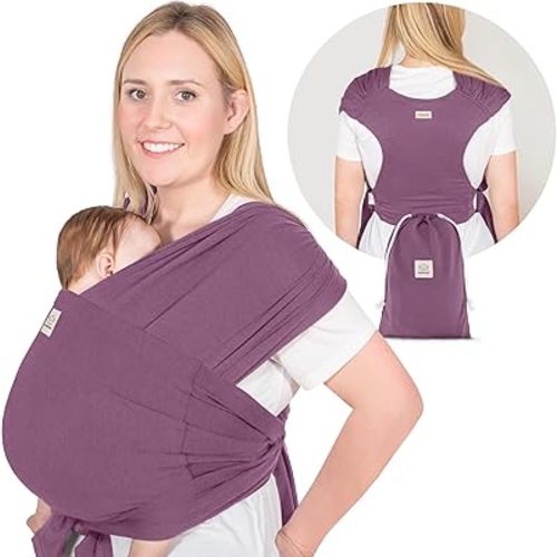 KeaBabies Baby Wrap Carrier Ring Sling - Easy to Wear, Adjustable D-Lite Baby Carrier Newborn to Toddler, Infant Carrying Shirt, Hands Free Bonding, Breathable Fabric Wearing Wrap (Dark Mauve)