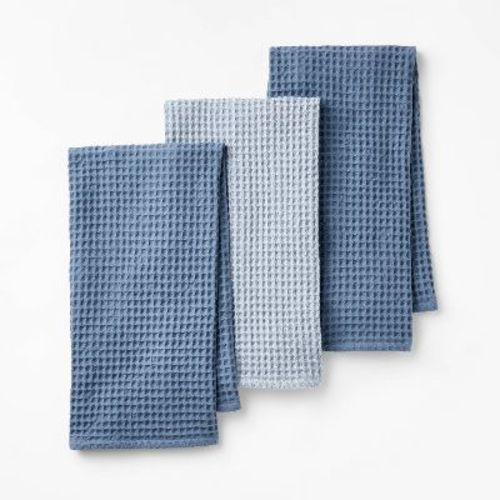 3pc Waffle Kitchen Towels Terracotta Orange - Figmint™: Cotton Dish Towels, Kitchen Hand Towels, OEKO-TEX Certified