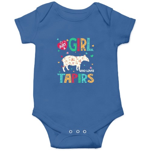 Just a girl who loves tapirs flower women zookeeper gift Onesies Kids's Short Sleeve Onesie 12M Royal sold by Meyrerennu | SKU 1627674447 | Printerval