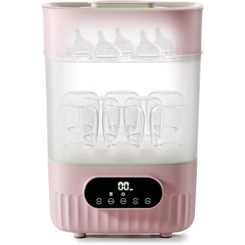 Baby Bottle Sterilizer and Dryer, Bc Babycare Electric Steam Sterilization Machine, Universal Sterilizing of All Bottles: Plastic, Glass, Pacifiers,Breast Pump Parts (HEPA Filter)