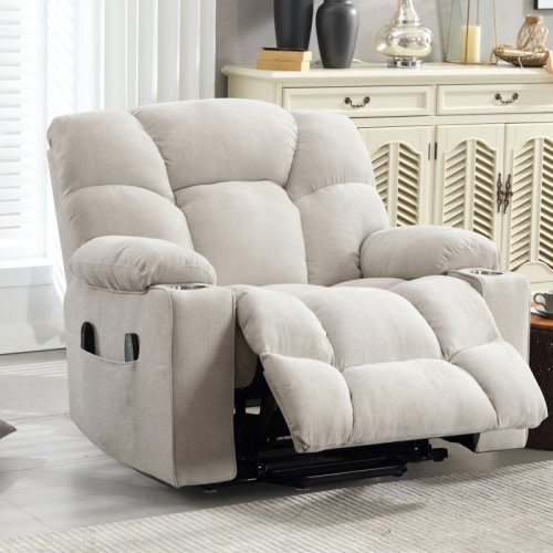 Latitude Run® 42.9" Wide Oversize Modern Comfortable Power Lift Assist Reclining Chair With Heated Massage & Cupholders & Side Pocket & USB Port & Reviews | Wayfair