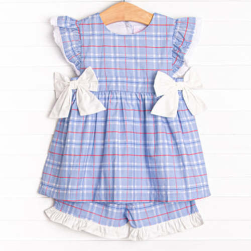 Proud and True Ruffle Short Set, Blue – Stitchy Fish