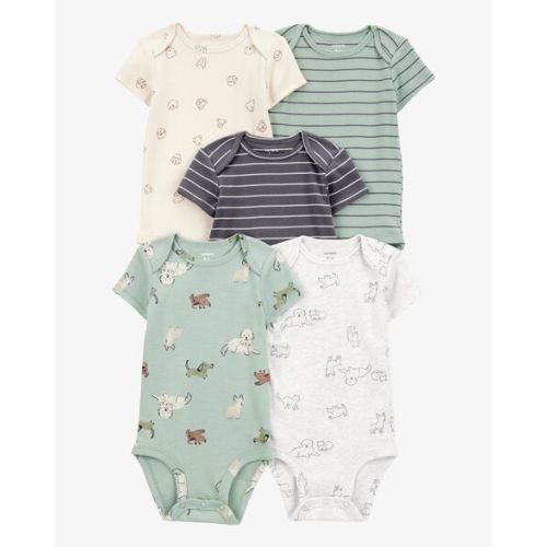 Baby 5-Pack Dog Short-Sleeve Cotton Bodysuits - Carter's | Carter's