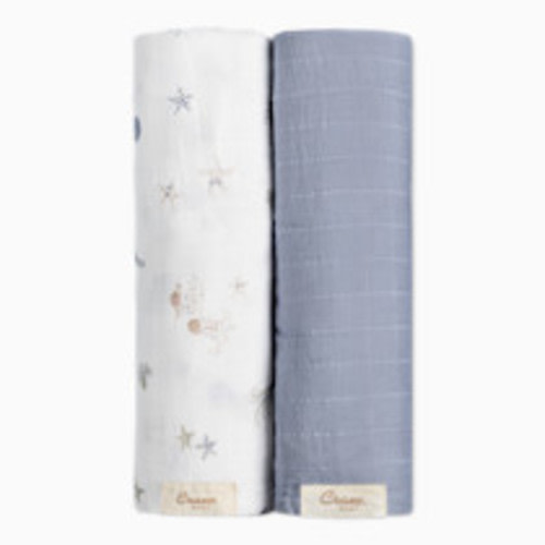 Crane Baby Cotton Muslin Swaddles (2 Pack) - Cove Sea Life