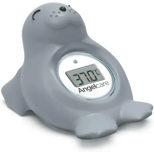 Angelcare Bath and Room Thermometer - Happy Seal, Grey, One Size