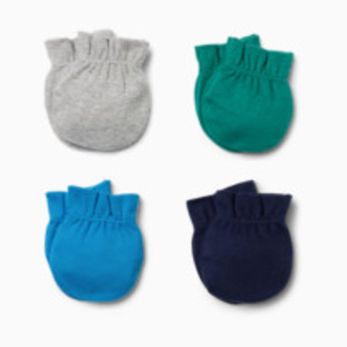 Small Story Organic Cotton Mittens (4 Pack) - Green/Blue, 0-6 M