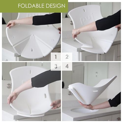 Puj Tub, Soft and Foldable Baby Bathtub, in-Sink Baby Bath Seat for Newborns and Infants, Stylish Baby Bath Support for Home, 25.2 x 26.4 x 0.8 inches, Grey – Puj - 1 Count (Pack of 1)