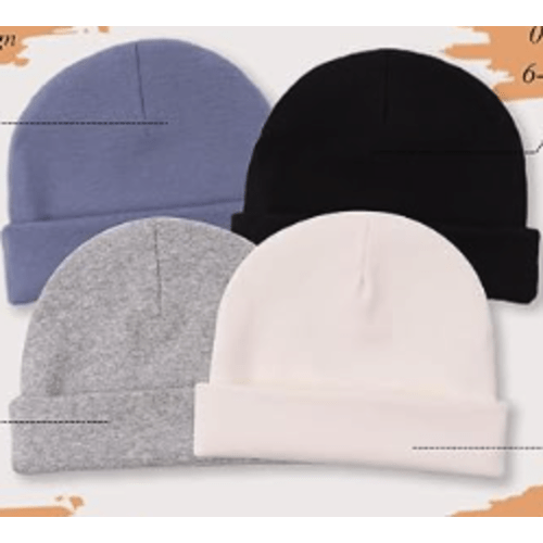 Bamery Cotton Baby Girl Hat Preemie Boys Beanie Newborn Hospital Hats Winter Infant Hats for Girls (4PACK-D, 0-6 Months)