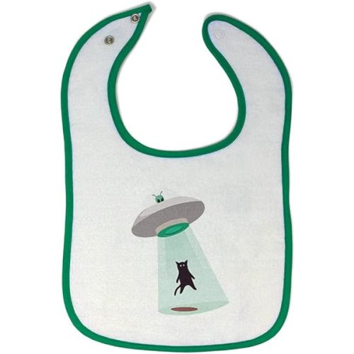 Toddler & Baby Bibs Burp Cloths Other Characters Alien Attacking Outer Space Cotton Baby Items for Baby Girl & Boy White Green Design Only