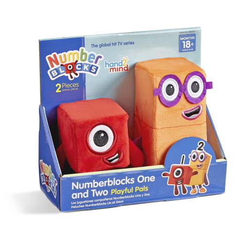 hand2mind Numberblocks® One and Two Playful Pals 5" and 8" Plush Toys, (2 Pieces)