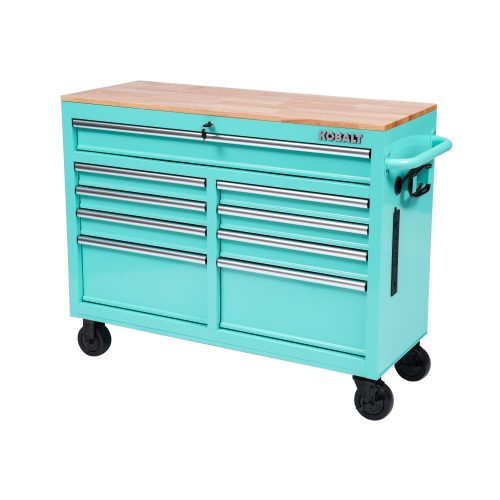 Kobalt 46.1-in W x 37.2-in H Rolling Teal Wood Work Bench