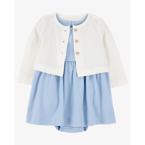 Baby 2-Piece Bodysuit Dress & Cardigan Set - Blue - Carter's | Carter's