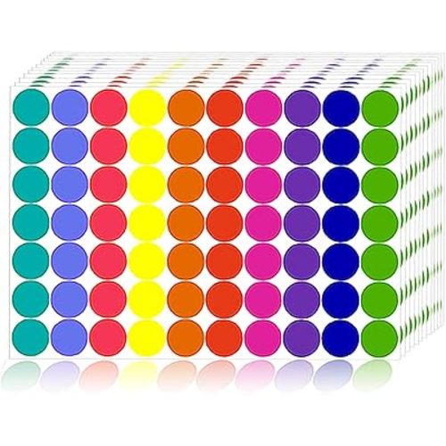 2800 PCS Colored Dot Stickers Round Color Coding Labels Circle Dots Labels Stickers Polka Circle Dot Stickers Label Sticker for Office,Classroom,Papers Etc