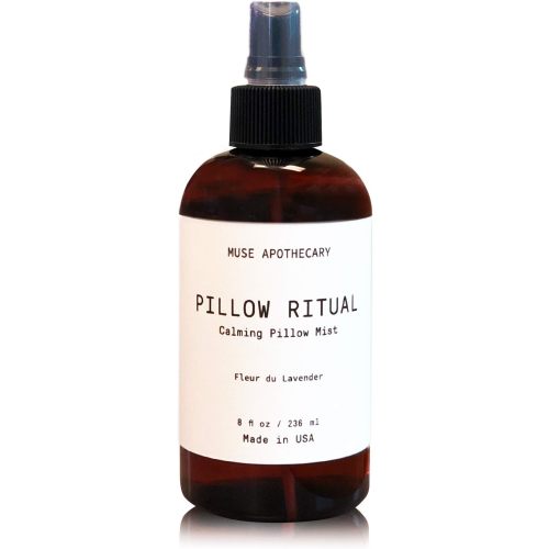 Muse Apothecary Pillow Ritual - Aromatic, Calming and Relaxing Pillow Mist, Linen and Fabric Spray - Infused with Natural Aromatherapy Essential Oils - 8 oz, Fleur du Lavender - Pillow Ritual - Fleur du Lavender - 8.00 Fl Oz (Pack of 1)