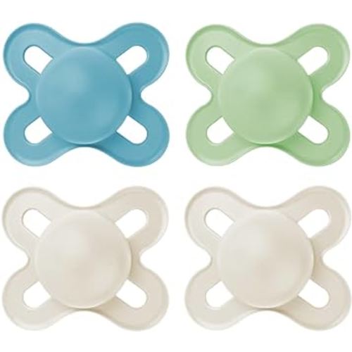 MAM Original Start Matte Newborn Baby Pacifier, Best Pacifier for Breastfed Babies, Boy, 0-3 Months (Pack of 4)